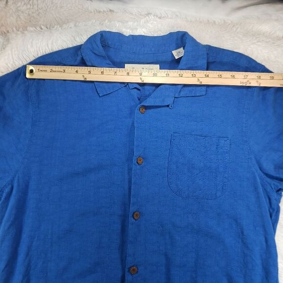 Tommy Bahama Silk & Cotton Casual Button Down Shirt Men's Large Blue............ - Picture 6 of 11